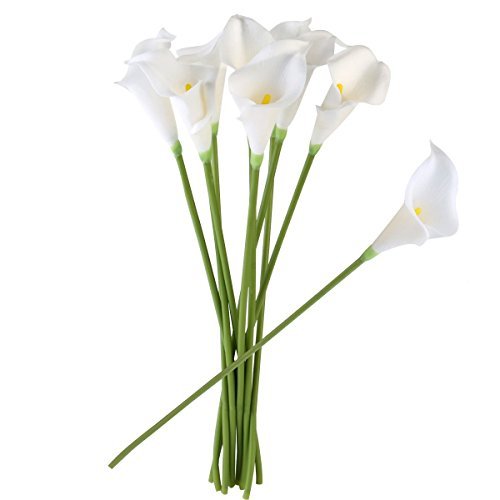 ULTNICE 10 Stücke Weiche PU-künstliche Blume Calla-Blumen-Anlage für Hochzeits-Ausgangsdekoration-Weiß von ULTNICE