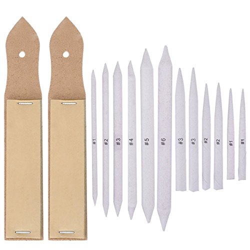 ULTNICE 12pcs Blending Stümpfe und Tortillions Set mit Sandpapier Bleistiftspitzer für Student Sketch Drawing von ULTNICE