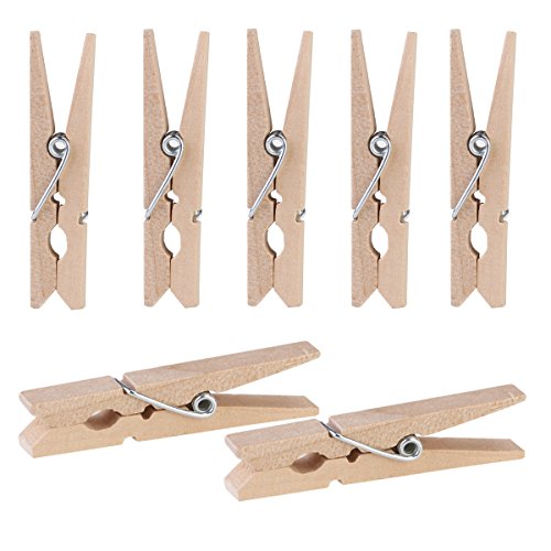 ULTNICE 4.8CM Holzklammern Wäscheklammern Mini Dekorativer Klammer Holz Handwerks Clip 100 Stück von ULTNICE