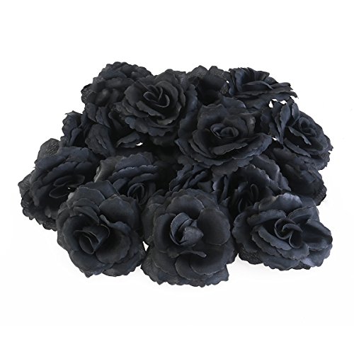 Ultnice Rose Seidenrosen in schwarzer Farbe zum Basteln (50 Stk.) von ULTNICE