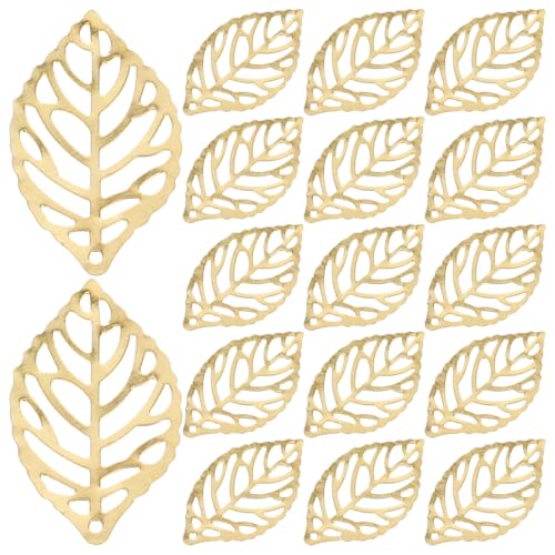 ULTNICE 100pcs DIY Baum Blatt Handwerk Legierung durchbohrt Baum Blatt für DIY Handwerk Golden von ULTNICE