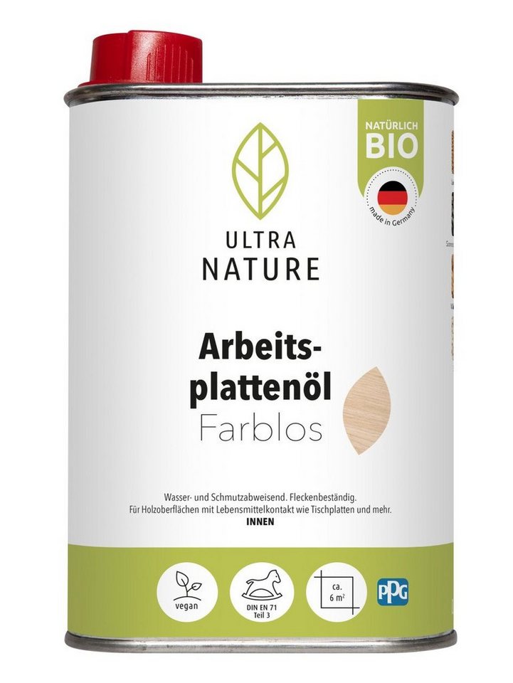 ULTRA NATURE Ultra Nature Arbeitsplattenöl 250 ml farblos Holzpflegeöl von ULTRA NATURE
