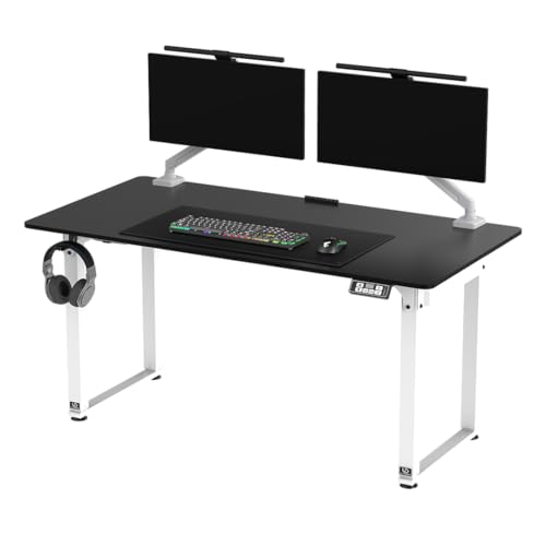ULTRADESK - Höhenverstellbarer Schreibtisch, Gaming Tisch Stehtisch mit Zubehör - Computertisch bis zu 3 Monitore, Mauspad, Steuerungspanel, Kopfhörerhaken, Kabelclips - 160x75cm, Weiß/Schwarz ULTRADESK - Höhenverstellbarer Schreibtisch, Gaming Tisch Stehtisch mit Zubehör - Computertisch bis zu 3 Monitore, Mauspad, Steuerungspanel, Kopfhörerhaken, Kabelclips - 160x75cm, Weiß/Schwarz von ULTRADESK