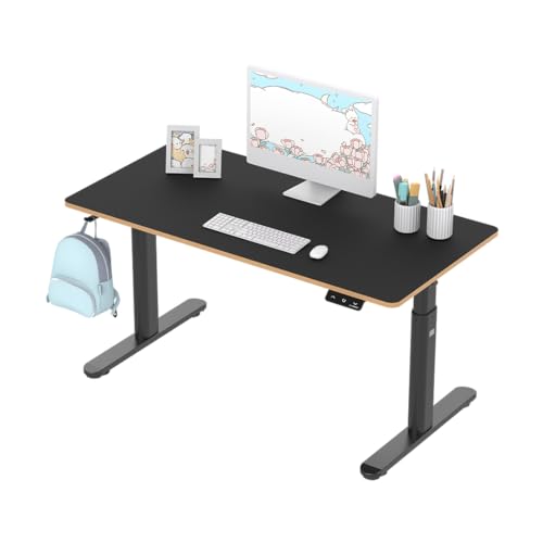 ULTRADESK Kinder Computertisch Elektrischer Gaming-Schreibtisch Pulsar Höhenverstellung - für Schüler - Platz für Zwei Monitore - Beinfreiheit und Mehr - Inklusive Zubehör - 120x60x55-81cm - Schwarz von ULTRADESK