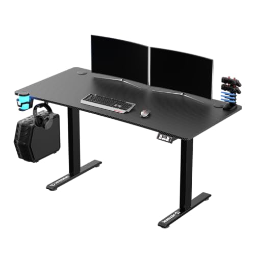 ULTRADESK Level V2 Computertisch Gaming-Schreibtisch - und Arbeitstisch mit elektrischer Höhenverstellung | Höhenverstellbarer elektrisch|Interner Speicher für 2 Einstellungen, Stahlgestell, 140x68cm von ULTRADESK