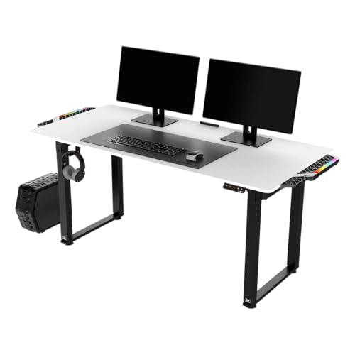 ULTRADESK Uplift V2 Computertisch Gaming Tisch Schreibtisch, Stahlkonstruktion, Platz für DREI Monitore, Elektrische Höheneinstellung, mit RGB-LED, Inklusive Zubehör, 176 x 75 cm, Weiß ULTRADESK Uplift V2 Computertisch Gaming Tisch Schreibtisch, Stahlkonstruktion, Platz für DREI Monitore, Elektrische Höheneinstellung, mit RGB-LED, Inklusive Zubehör, 176 x 75 cm, Weiß von ULTRADESK