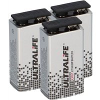 Ultralife - 3x U9VL-J-P - 9V Block Power Cell Lithium Batterie 9V 1200mAh von ULTRALIFE