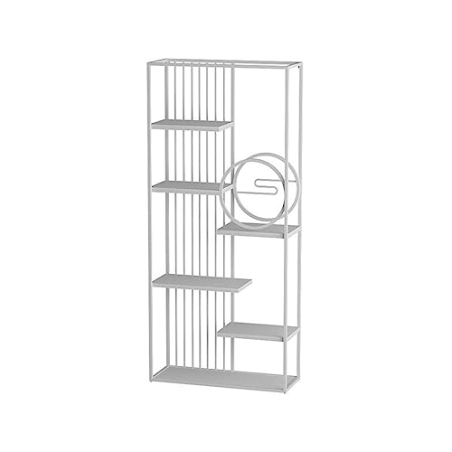 Bücherregal Home Kombination Bücherregal Metall Regal Büro Mehrschichtige Display Ständer Wohnzimmer Partition Dekoration Rack Bücherorganizer(A,100 * 30 * 180cm) von ULTRAWAVE