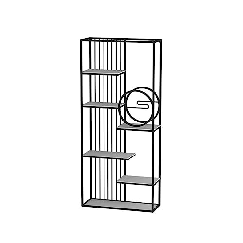 Bücherregal Home Kombination Bücherregal Metall Regal Büro Mehrschichtige Display Ständer Wohnzimmer Partition Dekoration Rack Bücherorganizer(C,120 * 30 * 200cm) von ULTRAWAVE