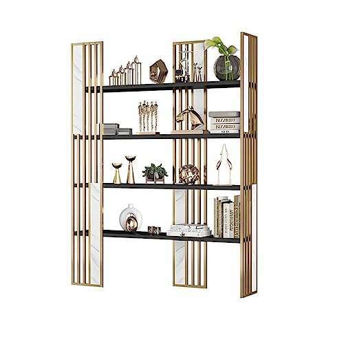 Bücherregal Nordic Bookshelf vom Boden bis zur Decke Bücherregal Rack Schlafzimmer Lagerung Display Rack Moderne Büroparty Dekorative Regal Buchveranstalter(Gold+White,120 * 30 * 200cm) von ULTRAWAVE