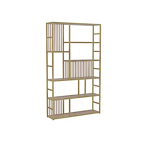 Bücherregal Nordic Einfache Bücherregal Multilayer Schmiedeeisen Bodenregal Wohnzimmer Kunst Display Rack Büro Bücherregal Partition Bücherorganizer(60 * 30 * 200cm) von ULTRAWAVE