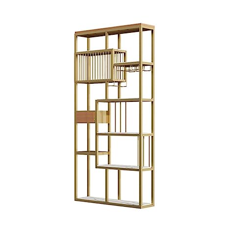Bücherregal Nordic Metall Weinregal Bar Partition Boden bis Decke Bücherregal Büro Grüne Pflanze Blumenregal Lagerung Display Rack Bücherorganizer(A1-100cm) von ULTRAWAVE