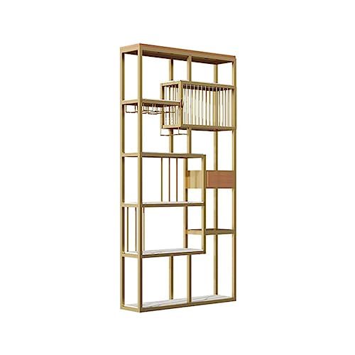 Bücherregal Nordic Metall Weinregal Bar Partition Boden bis Decke Bücherregal Büro Grüne Pflanze Blumenregal Lagerung Display Rack Bücherorganizer(A3-100cm) von ULTRAWAVE