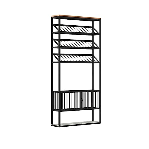 Bücherregal Nordic Metall Weinregal Bar Partition Boden bis Decke Bücherregal Büro Grüne Pflanze Blumenregal Lagerung Display Rack Bücherorganizer(B2-100cm) von ULTRAWAVE