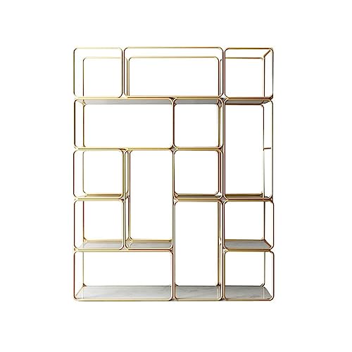 Bücherregal Wohnzimmer Regal Partition Dekorativer Rahmen Schmiedeeisen Nordic Bücherregal Veranda Boden Lagerung Display Ständer Bücherorganizer(A,120 * 34 * 150cm) von ULTRAWAVE
