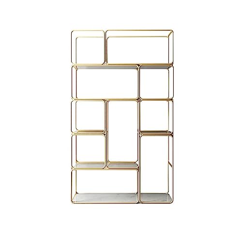 Bücherregal Wohnzimmer Regal Partition Dekorativer Rahmen Schmiedeeisen Nordic Bücherregal Veranda Boden Lagerung Display Ständer Bücherorganizer(A,90 * 34 * 150cm) von ULTRAWAVE