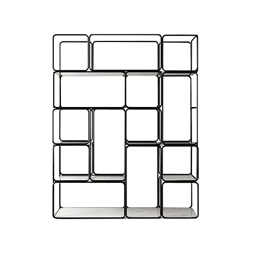 Bücherregal Wohnzimmer Regal Partition Dekorativer Rahmen Schmiedeeisen Nordic Bücherregal Veranda Boden Lagerung Display Ständer Bücherorganizer(B,120 * 34 * 150cm) von ULTRAWAVE