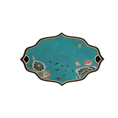 Teeblatt Chinesische Kupfer Teeblatt Haushalt Wasserspeicher Trockenbrautisch, Kung Fu Teeblatt Stein Teetisch Abflussschale Gongfu Teeblatt von ULTRAWAVE