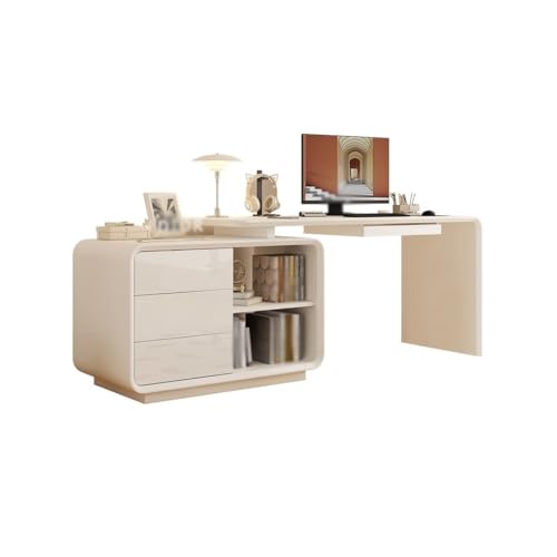 ULTRAWAVE Computertisch Fürs Homeoffice Home Computer Büromöbel Einfacher Desktop-Eckschreibtisch Weiß mit Stauraum Moderner Gaming-Schreibtisch(160cm) von ULTRAWAVE