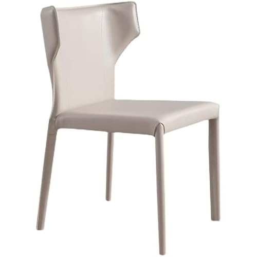 ULTRAWAVE Esszimmerstuhl Leichter Luxus Moderner Einfacher Esszimmerstuhl Aus Sattelleder Im Italienischen Creme-Stil Mit Rückenlehnenhocker Restaurant Esstischstuhl Nach Hause Homeoffice-Stuhl von ULTRAWAVE