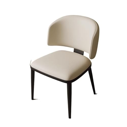 ULTRAWAVE Esszimmerstuhl Moderner, Schlichter Esszimmerstuhl im Creme-Stil mit Rückenlehne, Leichter, luxuriöser Italienischer Hocker for Empfang und Verhandlung im Restaurant Homeoffice-Stuhl von ULTRAWAVE