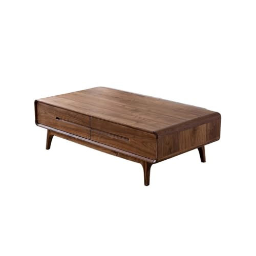 ULTRAWAVE Wohnzimmertische 140x70x40cm Nussbaum Massivholz Wohnzimmertisch, Moderner Empfangstisch, Möbel mit Schubladenaufbewahrung Sofatisch von ULTRAWAVE