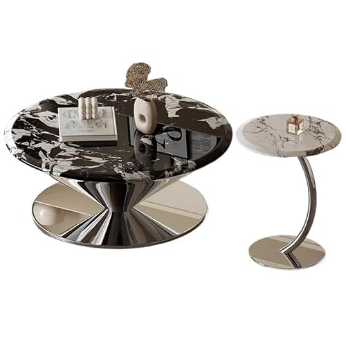 ULTRAWAVE Wohnzimmertische Teetisch Natürlicher Edelstahl Wohnzimmer Home Kleiner Haushalts Hängender Marmor Sofatisch(B) von ULTRAWAVE
