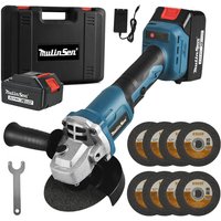 Akku Winkelschleifer Ultrixe 21V Bürstenloser Winkelschleifer, Leerlaufdrehzahl 11000 U/min, Ø100 mm, Bürstenloser Motor Akku Flex mit 2PCS 3.0Ah von ULTRIXE