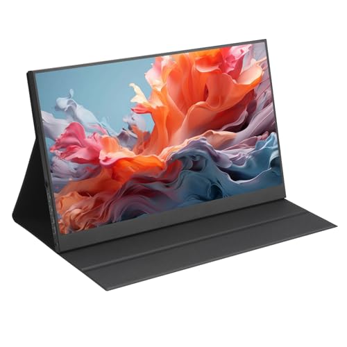 ULUCAN Tragbarer Monitor 15,6 Zoll Full HD 1920 x 1080P LED-Display, IPS-Bildschirm 100% sRGB-Computerbildschirm mit HDMI/VGA Typ-B-Anschluss, externes Display für Windows 7/8/10/11 OS,Black-15.6'' von ULUCAN