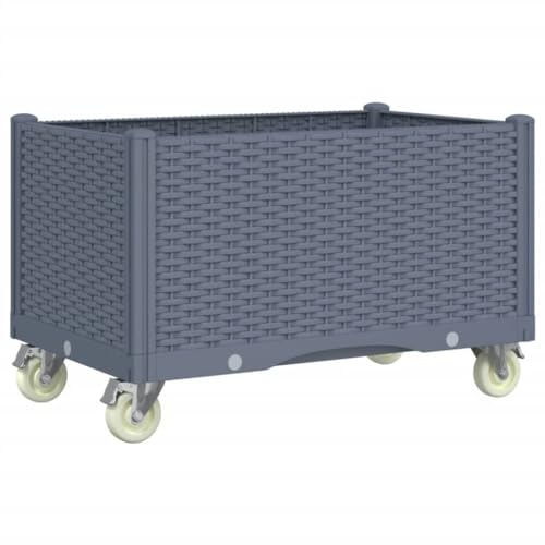 Blumentopf Hochbeete Für Garten Gitter - Pflanzkasten mit Rollen Grau 80x50x54 cm PP für Garten Hinterhof Balkon Draußen Blumentopf Hochbeete Für Garten Gitter - Pflanzkasten mit Rollen Grau 80x50x54 cm PP für Garten Hinterhof Balkon Draußen von ULUYYUC