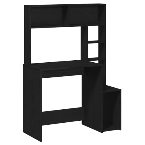 Büro Tisch Schreibtische Schminktisch Office Desk - Schreibtisch mit Regal Schwarz 100x45x140 cm Holzwerkstoff für Arbeitszimmer Büro Balkon Jugendzimmer Büro Tisch Schreibtische Schminktisch Office Desk - Schreibtisch mit Regal Schwarz 100x45x140 cm Holzwerkstoff für Arbeitszimmer Büro Balkon Jugendzimmer von ULUYYUC