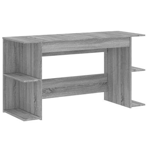 Desks Schreibtische Couchtisch Esstische - Schreibtisch Grau Sonoma 140x50x75 cm Holzwerkstoff für Jugendzimmer Büro Balkon Küche von ULUYYUC