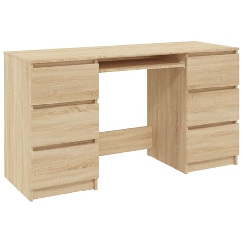 Desks Schreibtische Gaming Tisch Wohnzimmertisch - Schreibtisch Sonoma-Eiche 140x50x77 cm Holzwerkstoff für Balkon Büro Wohnzimmer Jugendzimmer von ULUYYUC