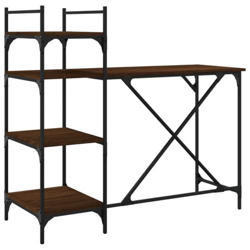 Gaming Schreibtisch Schminktisch Bartisch Study Table - Computertisch mit Regal Braun Eiche-Optik 120x47x109 cm für Jugendzimmer Arbeitszimmer Balkon Küche Gaming Schreibtisch Schminktisch Bartisch Study Table - Computertisch mit Regal Braun Eiche-Optik 120x47x109 cm für Jugendzimmer Arbeitszimmer Balkon Küche von ULUYYUC