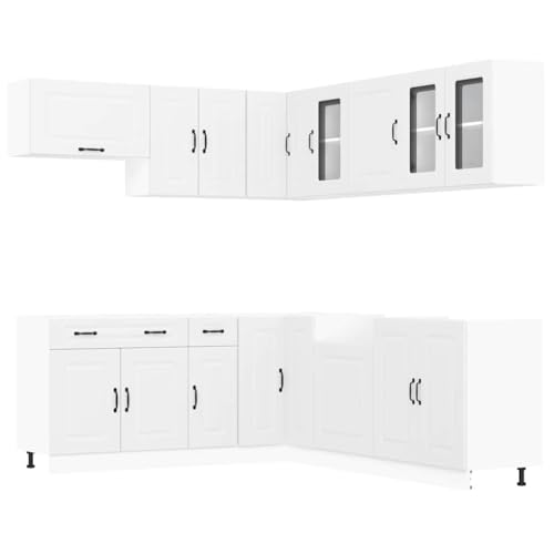 Kitchen Cabinets Küchenschränke Aktenschrank Geschirrschrank - 11-TLG. Küchenschrank-Set Kalmar Weiß Holzwerkstoff für Wohnzimmer Werkstatt Esszimmer Flur Kitchen Cabinets Küchenschränke Aktenschrank Geschirrschrank - 11-TLG. Küchenschrank-Set Kalmar Weiß Holzwerkstoff für Wohnzimmer Werkstatt Esszimmer Flur von ULUYYUC