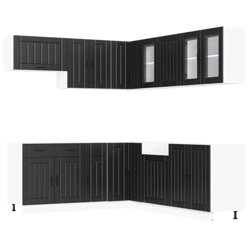Kitchen Cabinets Küchenunterschrank Aktenschrank Schrank Flur - 11-TLG. Küchenschrank-Set Lucca Schwarz Holzwerkstoff für Werkstatt Hausbar Wohnzimmer Esszimmer Kitchen Cabinets Küchenunterschrank Aktenschrank Schrank Flur - 11-TLG. Küchenschrank-Set Lucca Schwarz Holzwerkstoff für Werkstatt Hausbar Wohnzimmer Esszimmer von ULUYYUC