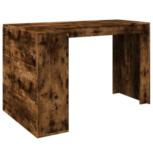 Konferenztisch Gaming Tisch Bartisch Study Table - Schreibtisch Räuchereiche 123,5x73,5x75 cm Holzwerkstoff für Jugendzimmer Arbeitszimmer Küche Büro von ULUYYUC