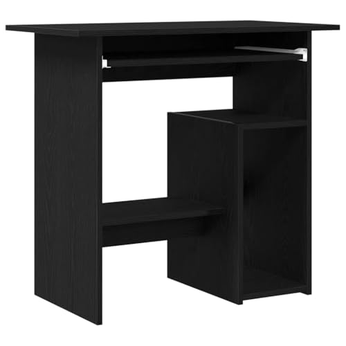 Konferenztisch Gaming Tisch Bartisch Study Table - Schreibtisch Schwarz Eichen-Optik 80x45x74 cm Holzwerkstoff für Wohnzimmer Arbeitszimmer Büro Jugendzimmer von ULUYYUC