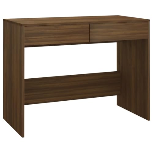 Küchentisch Schminktisch Esstische Office Desk - Schreibtisch Braun Eichen-Optik 101x50x76,5 cm Holzwerkstoff für Wohnzimmer Büro Arbeitszimmer Jugendzimmer von ULUYYUC