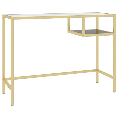Küchentisch Schreibtische Bartisch Study Table - Computertisch Transparent 100x36x74 cm Hartglas für Wohnzimmer Jugendzimmer Küche Büro von ULUYYUC
