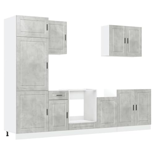 Küchenunterschränke Apothekerschrank Küche Aktenschrank Geschirrschrank - 7-TLG. Küchenschrank-Set Kalmar Betongrau Holzwerkstoff für Küche Werkstatt Wohnzimmer Arbeitszimmer Küchenunterschränke Apothekerschrank Küche Aktenschrank Geschirrschrank - 7-TLG. Küchenschrank-Set Kalmar Betongrau Holzwerkstoff für Küche Werkstatt Wohnzimmer Arbeitszimmer von ULUYYUC