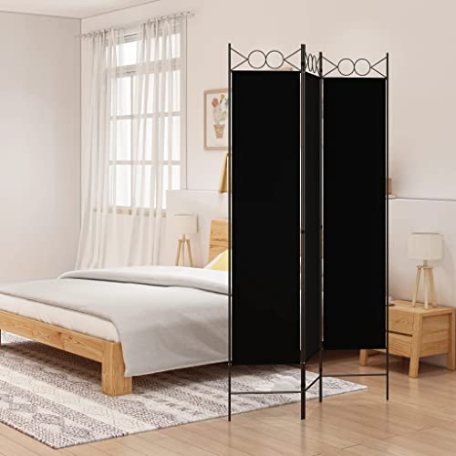 Schlafzimmer-Paneele Garten-Sichtschutzwände paravent Balkon Abtrennung trennwand raumteiler3-tlg. Paravent Schwarz 120x200 cm Stoff Schlafzimmer-Paneele Garten-Sichtschutzwände paravent Balkon Abtrennung trennwand raumteiler3-tlg. Paravent Schwarz 120x200 cm Stoff von ULUYYUC