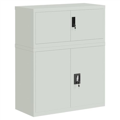 Schließfachschrank Werkzeugschrank Medikamentenschrank Vorratsschrank Küche - Aktenschrank Hellgrau 90x40x110 cm Stahl für Outdoor Büro Balkon Flur Schließfachschrank Werkzeugschrank Medikamentenschrank Vorratsschrank Küche - Aktenschrank Hellgrau 90x40x110 cm Stahl für Outdoor Büro Balkon Flur von ULUYYUC