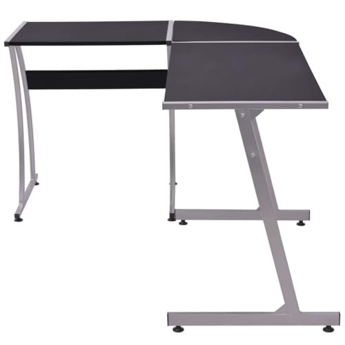 Study Table Schminktisch Office Desk Beistelltisch Couch - Eckschreibtisch L-förmig Schwarz für Balkon Küche Wohnzimmer Arbeitszimmer Study Table Schminktisch Office Desk Beistelltisch Couch - Eckschreibtisch L-förmig Schwarz für Balkon Küche Wohnzimmer Arbeitszimmer von ULUYYUC