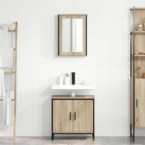ULUYYUC 2tlg Badezimmermöbel Set aus MDF Sonoma Eiche matt Wandmontage Waschtisch & Wandregal Modernes platzsparendes Design für kleine Badezimmer ULUYYUC 2tlg Badezimmermöbel Set aus MDF Sonoma Eiche matt Wandmontage Waschtisch & Wandregal Modernes platzsparendes Design für kleine Badezimmer von ULUYYUC