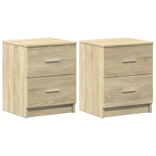 ULUYYUC Aufbewahrungsschrank Nachttische Nachtschrank Beistelltische Fürs Wohnzimmer - Nachttische 2 STK. mit 2 Schubladen Sonoma-Eiche 40x36x50 cm für Arbeitszimmer Badezimmer Schlafzimmer Küche ULUYYUC Aufbewahrungsschrank Nachttische Nachtschrank Beistelltische Fürs Wohnzimmer - Nachttische 2 STK. mit 2 Schubladen Sonoma-Eiche 40x36x50 cm für Arbeitszimmer Badezimmer Schlafzimmer Küche von ULUYYUC