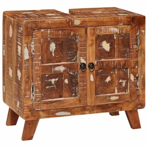 ULUYYUC Badezimmerschrank Mehrfarbig aus massivem Mangoholz 60 x 33 x 55 cm moderner schmaler Unterschrank mit Knopfgriffen für kleine Badezimmer und WC ULUYYUC Badezimmerschrank Mehrfarbig aus massivem Mangoholz 60 x 33 x 55 cm moderner schmaler Unterschrank mit Knopfgriffen für kleine Badezimmer und WC von ULUYYUC