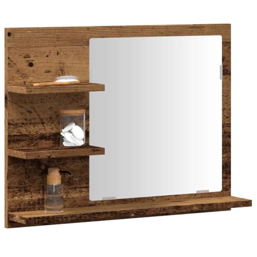 ULUYYUC Badezimmerschrank Spiegelschrank Altholz 60x10,5x45 cm Badmöbel mit Ablagen platzsparend Wandmontage Robustes Holzwerkstoff für kleine Badezimmer WC Flur ULUYYUC Badezimmerschrank Spiegelschrank Altholz 60x10,5x45 cm Badmöbel mit Ablagen platzsparend Wandmontage Robustes Holzwerkstoff für kleine Badezimmer WC Flur von ULUYYUC