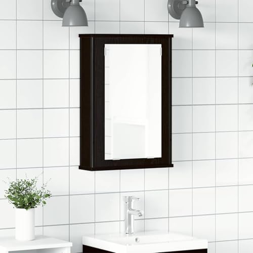 ULUYYUC Badschrank Schwarz 42x12x60 cm mit Spiegel und Stauraum Modernes Design aus Holzwerkstoff Glas und Stahl platzsparender Wandschrank für Badezimmer Gäste WC kleine Räume ULUYYUC Badschrank Schwarz 42x12x60 cm mit Spiegel und Stauraum Modernes Design aus Holzwerkstoff Glas und Stahl platzsparender Wandschrank für Badezimmer Gäste WC kleine Räume von ULUYYUC