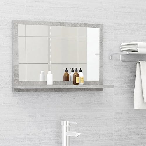 ULUYYUC Badspiegel Betongrau 60x37 cm mit Ablage Modernes Design aus Holzwerkstoff und Acryl Langlebiger Wandspiegel platzsparend für Badezimmer Gäste WC und Flur ULUYYUC Badspiegel Betongrau 60x37 cm mit Ablage Modernes Design aus Holzwerkstoff und Acryl Langlebiger Wandspiegel platzsparend für Badezimmer Gäste WC und Flur von ULUYYUC
